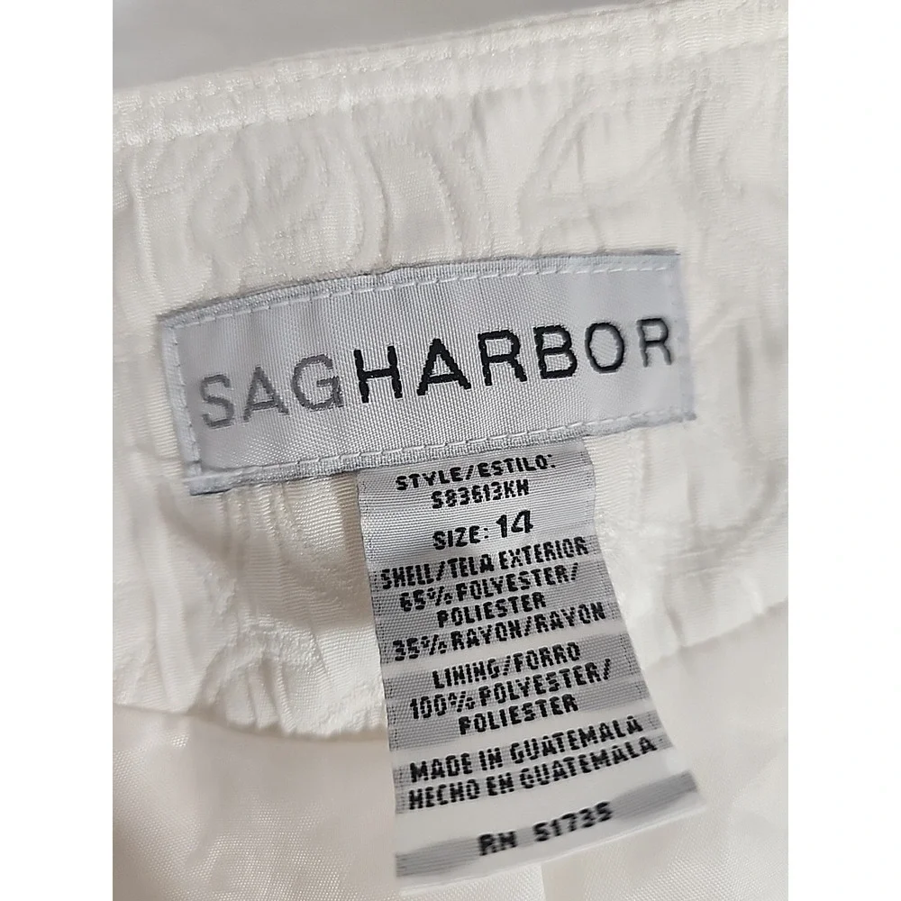 Vintage Sag Harbor Ivory Quilted Mid Length Coat Size 14‎